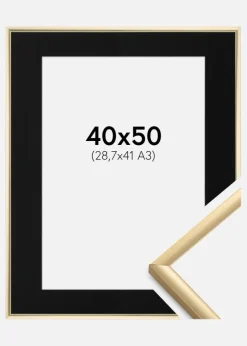 Ramme New Lifestyle Guld 40x50 cm - Passepartout Sort 29,7x42 cm (A3)