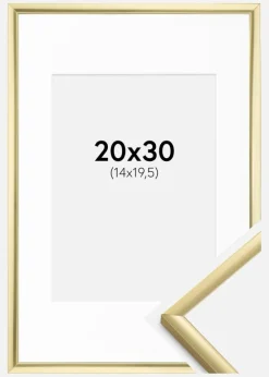 Ramme New Lifestyle Guld 20x30 cm - Passepartout Hvid 15x21 cm (A5)