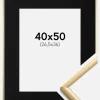 Ramme New Lifestyle Guld 40x50 cm - Passepartout Sort 27,5x37 cm
