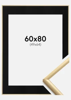 Ramme New Lifestyle Guld 60x80 cm - Passepartout Sort 50x65 cm