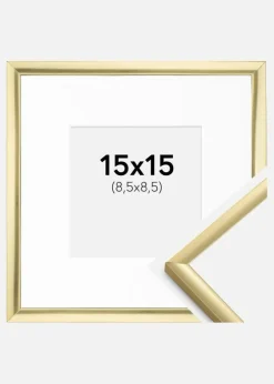 Ramme New Lifestyle Guld 15x15 cm - Passepartout Hvid 9x9 cm