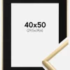 Ramme New Lifestyle Guld 40x50 cm - Passepartout Sort 12x16 inches