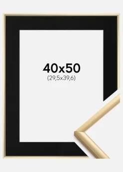 Ramme New Lifestyle Guld 40x50 cm - Passepartout Sort 12x16 inches