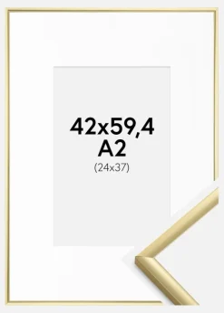 Ramme New Lifestyle Guld 42x59,4 cm (A2) - Passepartout Hvid 25x38 cm