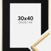 Ramme New Lifestyle Guld 30x40 cm - Passepartout Sort 21x29,7 cm (A4)