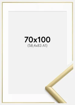 Ramme New Lifestyle Guld 70x100 cm - Passepartout Hvid 59,4x84 cm (A1)