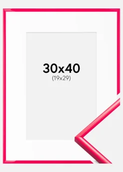 Ramme New Lifestyle Hot Pink 30x40 cm - Passepartout Hvid 20x30 cm