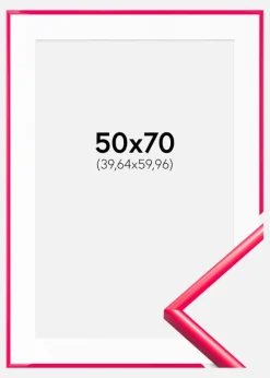 Ramme New Lifestyle Hot Pink 50x70 cm - Passepartout Hvid 16x24 inches