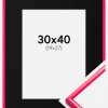 Ramme New Lifestyle Hot Pink 30x40 cm - Passepartout Sort 20x28 cm