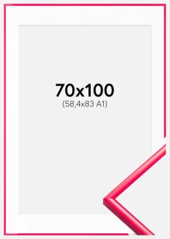 Ramme New Lifestyle Hot Pink 70x100 cm - Passepartout Hvid 59,4x84 cm (A1)