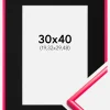 Ramme New Lifestyle Hot Pink 30x40 cm - Passepartout Sort 8x12 inches
