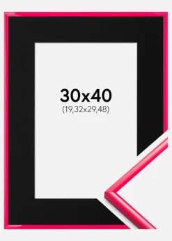 Ramme New Lifestyle Hot Pink 30x40 cm - Passepartout Sort 8x12 inches