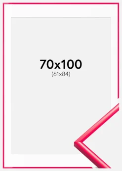 Ramme New Lifestyle Hot Pink 70x100 cm - Passepartout Hvid 62x85 cm