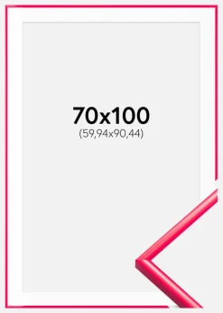 Ramme New Lifestyle Hot Pink 70x100 cm - Passepartout Hvid 24x36 inches