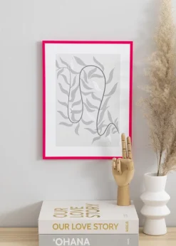 Ramme New Lifestyle Hot Pink 70x100 cm - Passepartout Hvid 24x36 inches