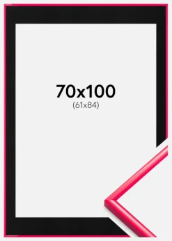 Ramme New Lifestyle Hot Pink 70x100 cm - Passepartout Sort 62x85 cm