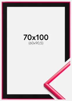 Ramme New Lifestyle Hot Pink 70x100 cm - Passepartout Sort 61x91,5 cm