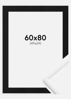 Ramme New Lifestyle Hvid 60x80 cm - Passepartout Sort 50x70 cm