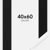 Ramme New Lifestyle Hvid 40x60 cm - Passepartout Sort 25x50 cm