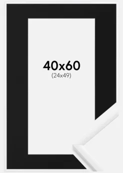 Ramme New Lifestyle Hvid 40x60 cm - Passepartout Sort 25x50 cm