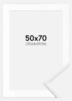 Ramme New Lifestyle Hvid 50x70 cm - Passepartout Hvid 16x24 inches