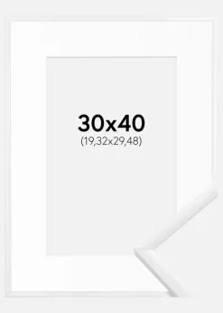 Ramme New Lifestyle Hvid 30x40 cm - Passepartout Hvid 8x12 inches