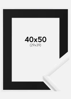 Ramme New Lifestyle Hvid 40x50 cm - Passepartout Sort 30x40 cm