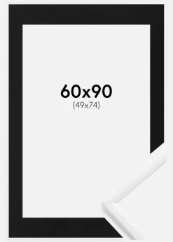 Ramme New Lifestyle Hvid 60x90 cm - Passepartout Sort 50x75 cm