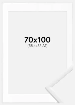 Ramme New Lifestyle Hvid 70x100 cm - Passepartout Hvid 59,4x84 cm (A1)