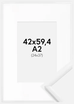Ramme New Lifestyle Hvid 42x59,4 cm (A2) - Passepartout Hvid 25x38 cm