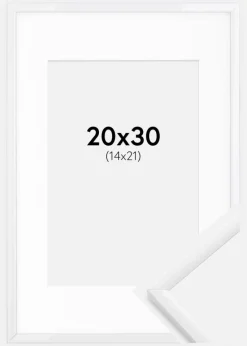 Ramme New Lifestyle Hvid 20x30 cm - Passepartout Hvid 15x22 cm