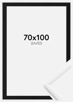 Ramme New Lifestyle Hvid 70x100 cm - Passepartout Sort 62x93 cm