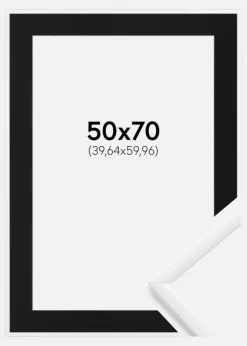 Ramme New Lifestyle Hvid 50x70 cm - Passepartout Sort 16x24 inches