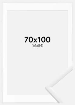 Ramme New Lifestyle Hvid 70x100 cm - Passepartout Hvid 62x85 cm