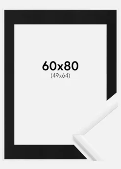 Ramme New Lifestyle Hvid 60x80 cm - Passepartout Sort 50x65 cm