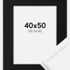Ramme New Lifestyle Hvid 40x50 cm - Passepartout Sort 27,5x37 cm