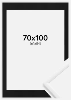 Ramme New Lifestyle Hvid 70x100 cm - Passepartout Sort 62x85 cm