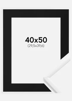 Ramme New Lifestyle Hvid 40x50 cm - Passepartout Sort 12x16 inches