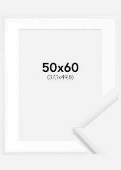 Ramme New Lifestyle Hvid 50x60 cm - Passepartout Hvid 15x20 inches