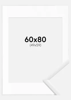 Ramme New Lifestyle Hvid 60x80 cm - Passepartout Hvid 50x60 cm