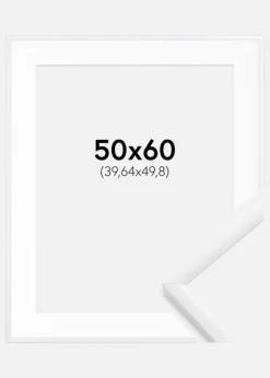 Ramme New Lifestyle Hvid 50x60 cm - Passepartout Hvid 16x20 inches