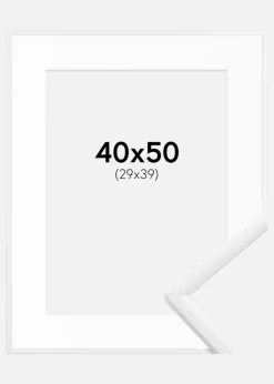 Ramme New Lifestyle Hvid 40x50 cm - Passepartout Hvid 30x40 cm
