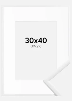 Ramme New Lifestyle Hvid 30x40 cm - Passepartout Hvid 20x28 cm