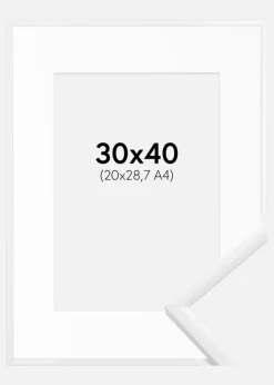 Ramme New Lifestyle Hvid 30x40 cm - Passepartout Hvid 21x29,7 cm (A4)