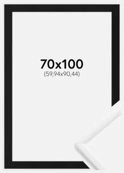 Ramme New Lifestyle Hvid 70x100 cm - Passepartout Sort 24x36 inches
