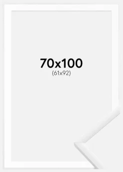 Ramme New Lifestyle Hvid 70x100 cm - Passepartout Hvid 62x93 cm
