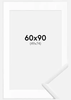 Ramme New Lifestyle Hvid 60x90 cm - Passepartout Hvid 50x75 cm