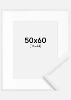 Ramme New Lifestyle Hvid 50x60 cm - Passepartout Hvid 35x45 cm