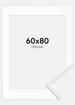 Ramme New Lifestyle Hvid 60x80 cm - Passepartout Hvid 50x65 cm