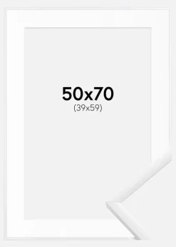 Ramme New Lifestyle Hvid 50x70 cm - Passepartout Hvid 40x60 cm